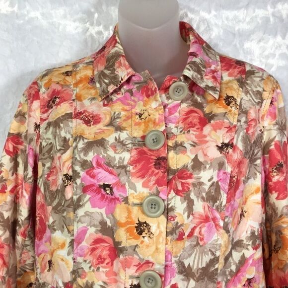 Coldwater Creek floral print coat jacket blazer - Picture 3 of 11